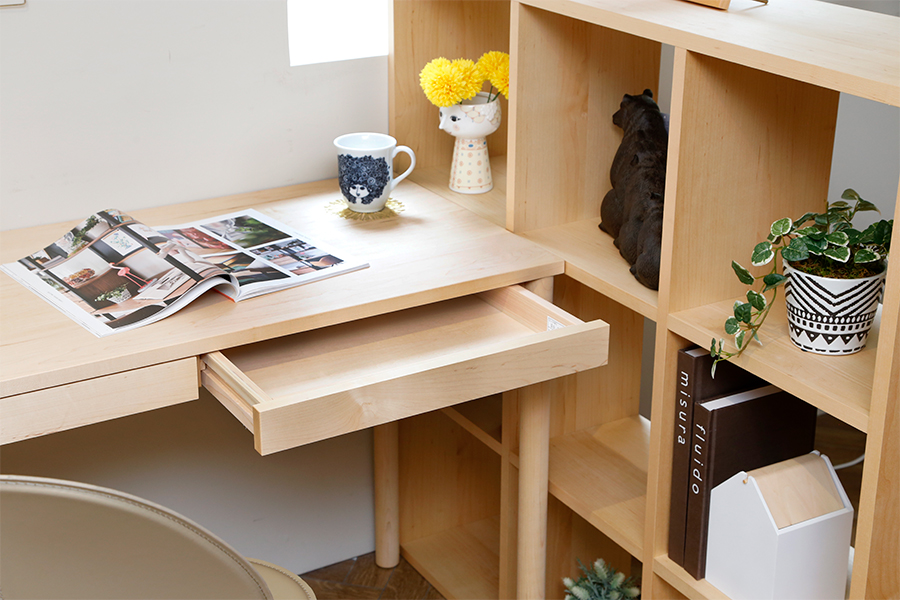 無垢材デスクシェルフ 一点もの 【公式通販】