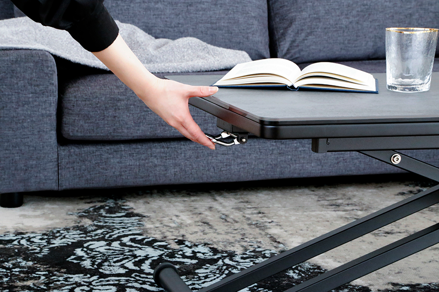 セラミック天板 昇降式リビングテーブル - ローテーブル・リビング