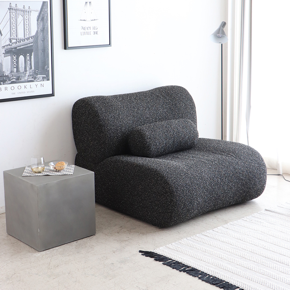 SLS（サルス）1.5P ソファ（ブラック） - ローソファ・フロアソファの