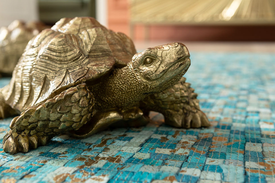 ゴールドタートルスモール デコフィギア - オブジェ・置物の通販