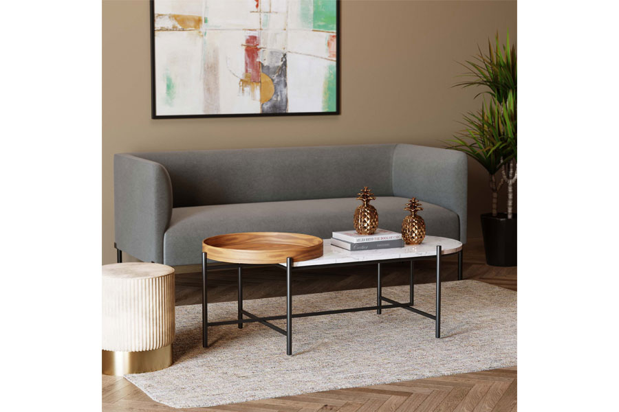 レイヤード 128x55cm ローテーブル/ コーヒーテーブル - ローテーブル