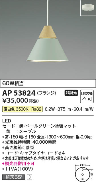 Koizumi コイズミ照明 LEDペンダント AP53824 | 商品紹介 | 照明器具の