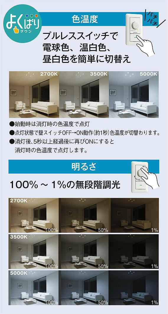 DAIKO 大光電機 色温度切替ダウンライト DDL-4809FWG | 商品紹介