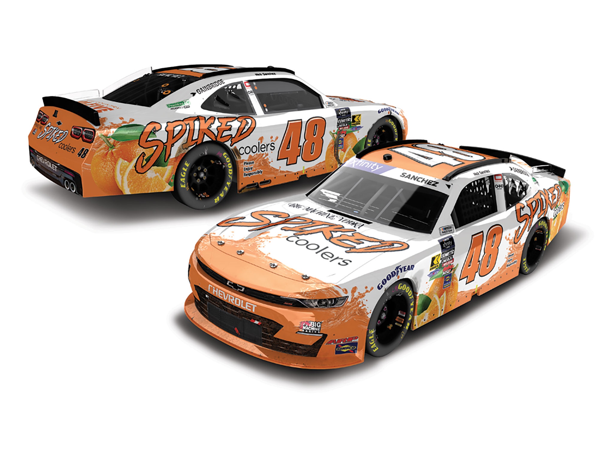 NICK SANCHEZ 2025 SPIKED COOLERS ECHOPARK RACED WIN 1:24 ARC DIECAST