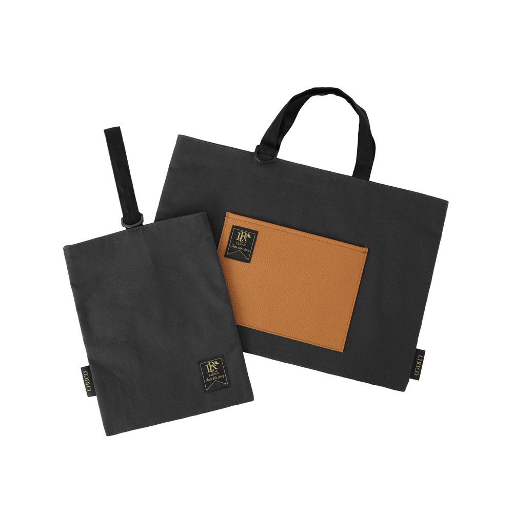 レッスンバッグ＆シューズバッグ 2点セット ポケット付き グレー 送料