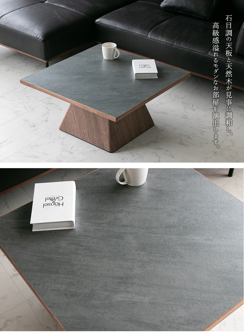 lushroom センターテーブル 石目調 ウォールナット オーク