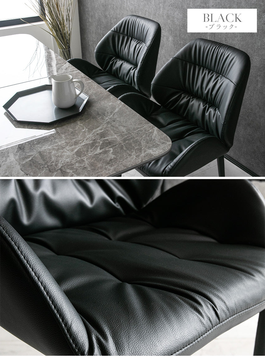 lushroom 【同色2脚/4脚セット】 ダイニングチェア レザー 合成皮革