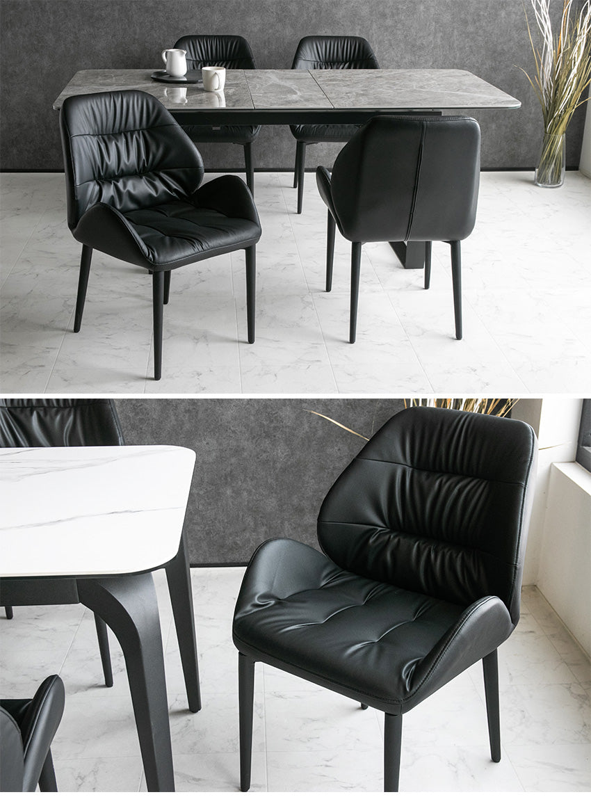 lushroom 【同色2脚/4脚セット】 ダイニングチェア レザー 合成皮革