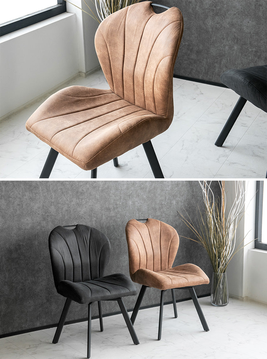 lushroom 【2脚/4脚セット】 ダイニングチェア ファブリックレザー