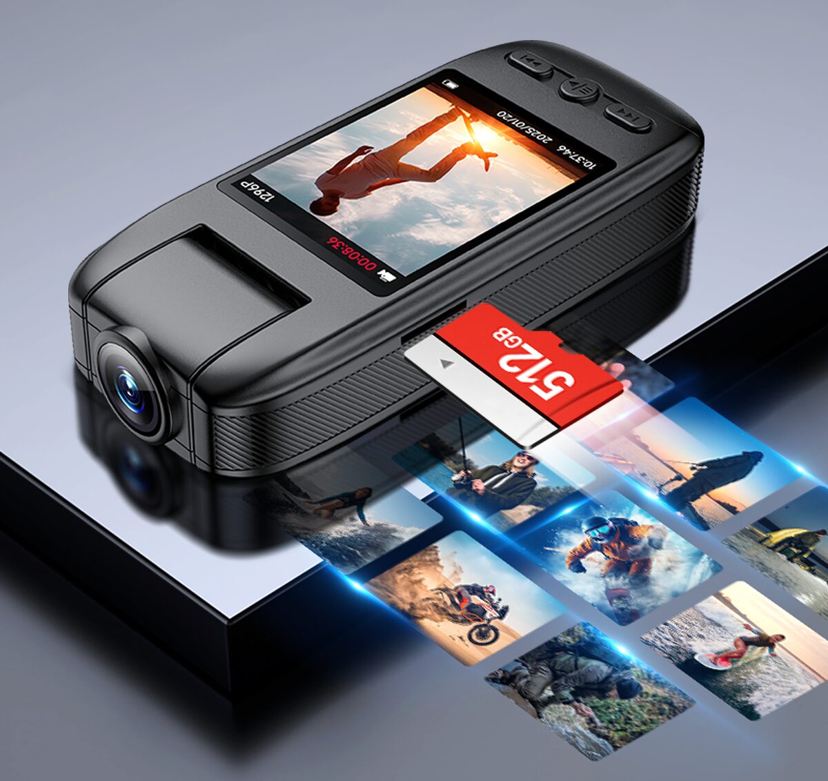 レンズが180°回転！装着場所も自在なアクションカメラ「Luminono」が