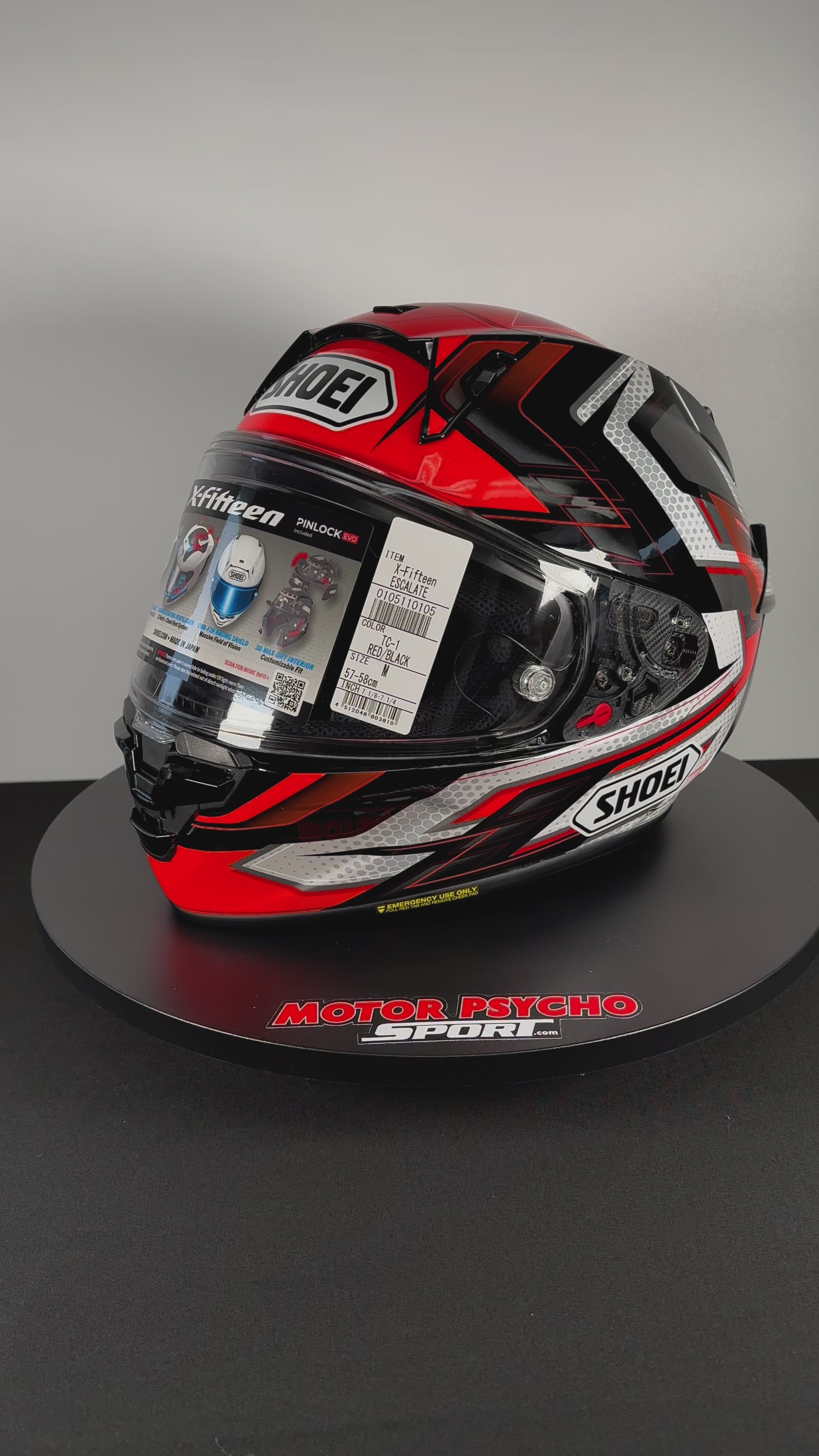 Shoei X-15 Escalate Helmet - TC-1 Red/Black/White – Motor Psycho Sport