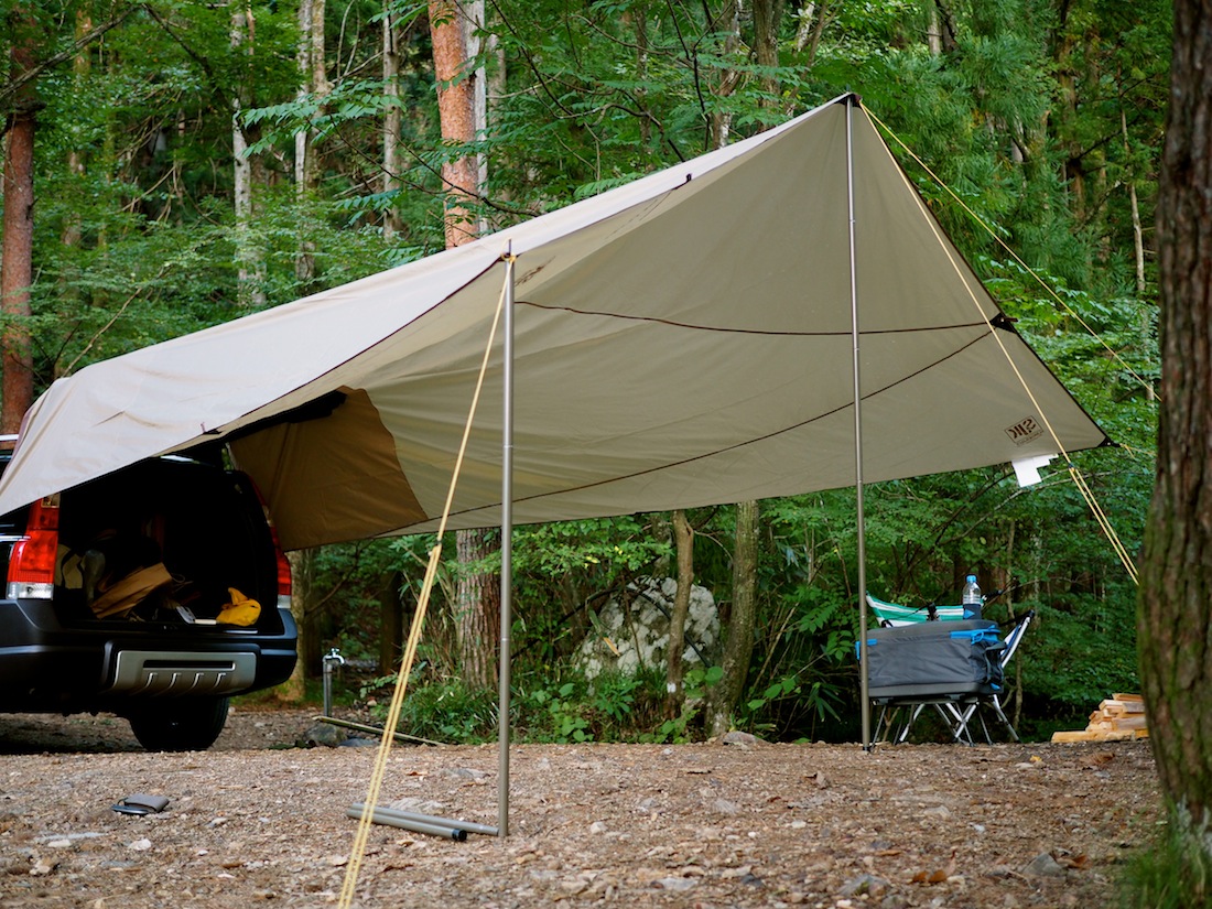 車でキャンプ、これ便利な、タープ&クーラー/ SLUMBERJACK&KELTY