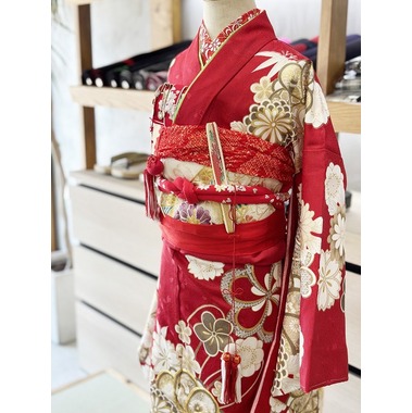 七五三 四つ身着物 刺繍 長襦袢セット 7歳用 七五三着物 女の子着物