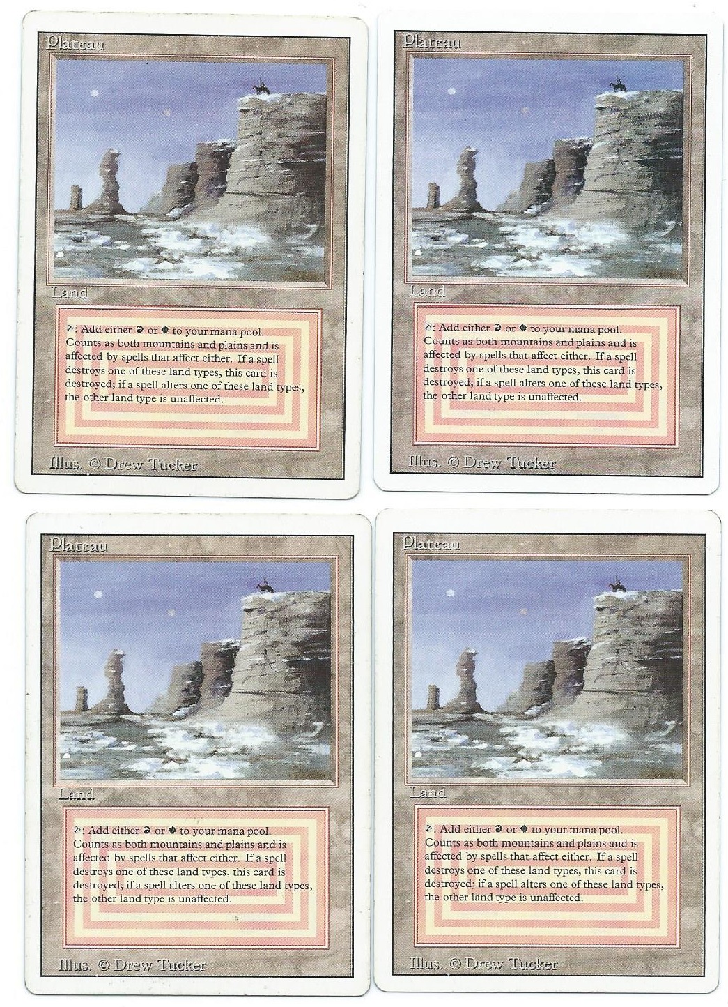 4x Revised Plateau Dual Land Playset | Magic the Gathering MTG cards