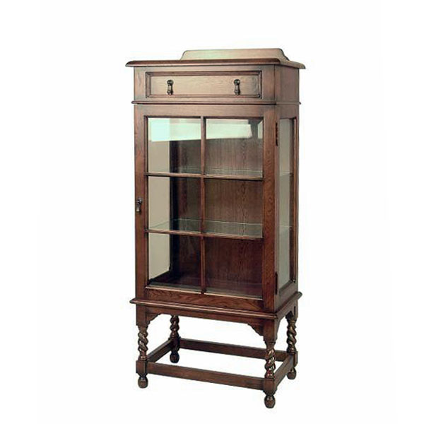 英国アンティークリプロダクト オーク キュリオケース 【開梱設置-KYC