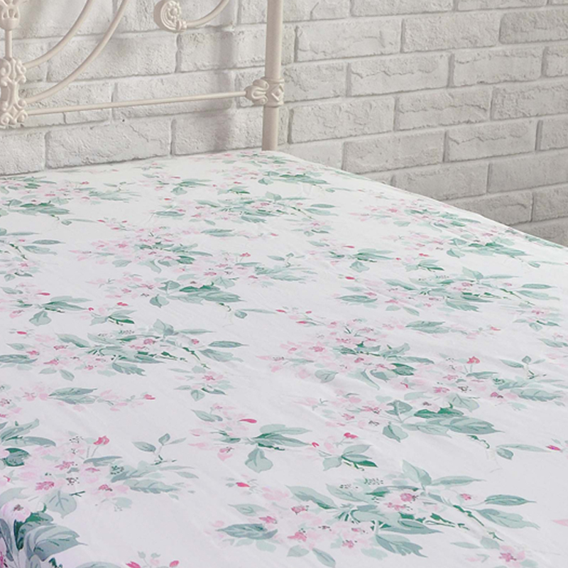 ローラ アシュレイ ベッド用シーツ ダブル アップルブロッサム ピンク