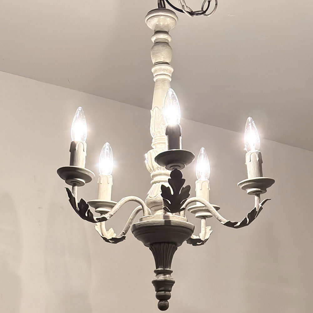 BLANC PEINTURE フレンチ 5灯シャンデリア アンティーク加工 AG色【PSE