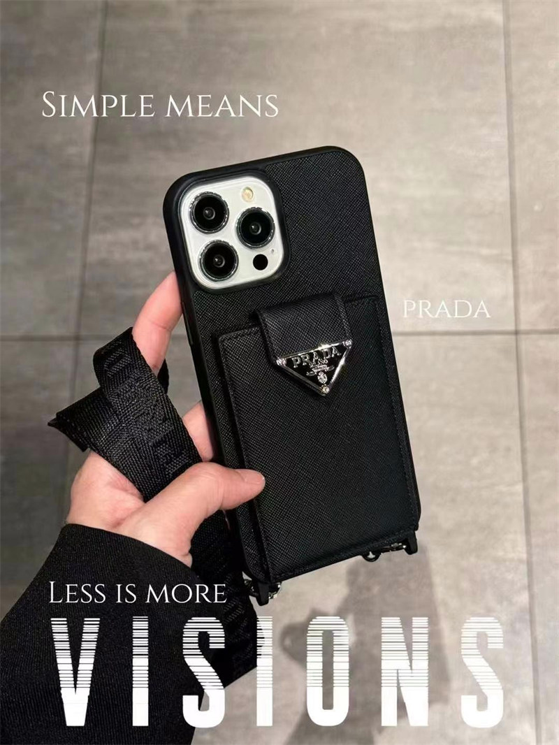 prada iphone17 ケース カードケース 付き プラダ スマホ ショルダー