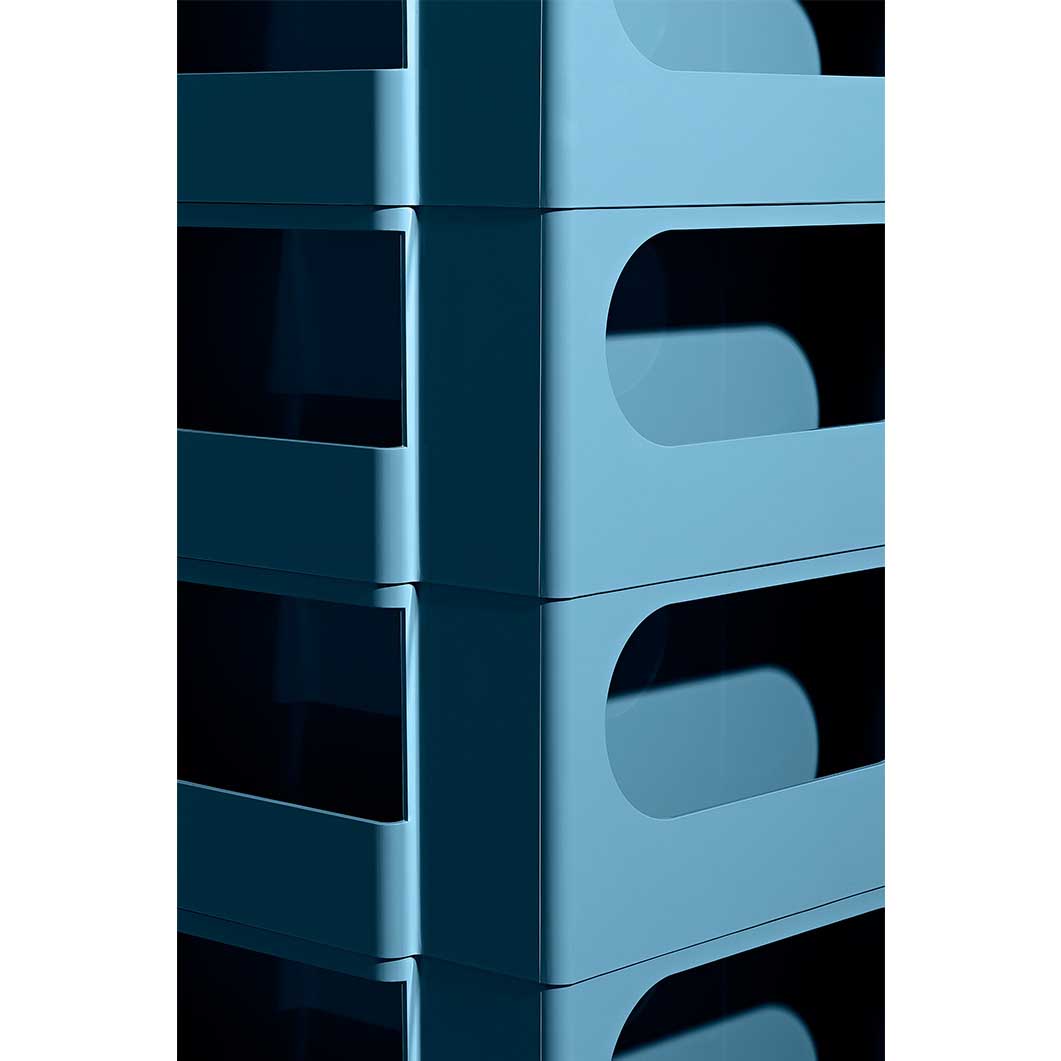 ボビーワゴン 4段4トレイ ブルーホエール(ブルーホエール)：ホーム