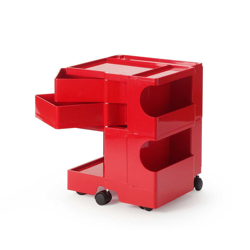 ボビーワゴン 2段2トレイ レッド(レッド)：ホーム