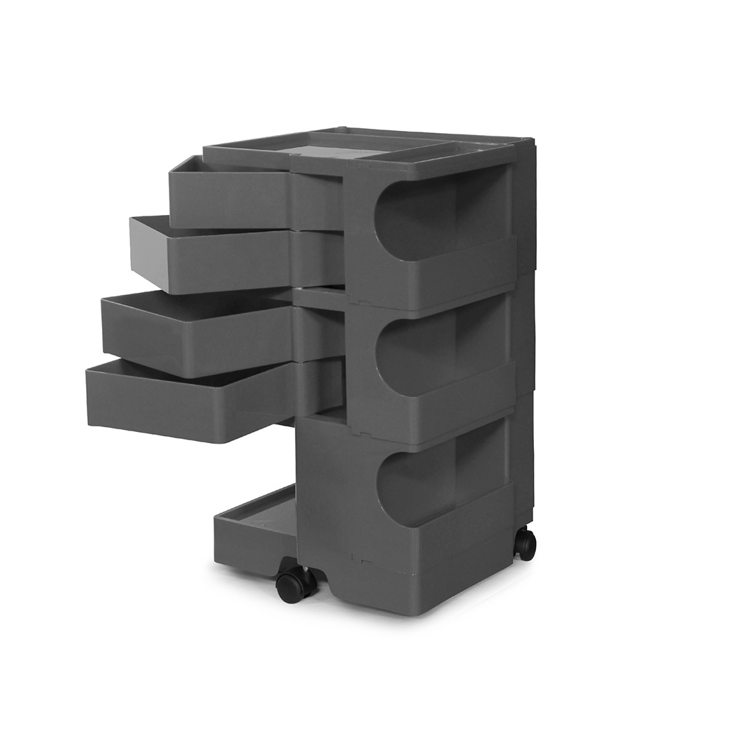 ボビーワゴン 3段4トレイ トルネードグレー(トルネードグレー)：ホーム