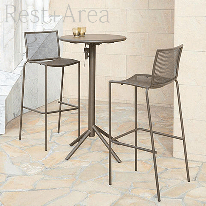 カフェにおしゃれなハイタイプのラスティガーデンセット 屋外使用