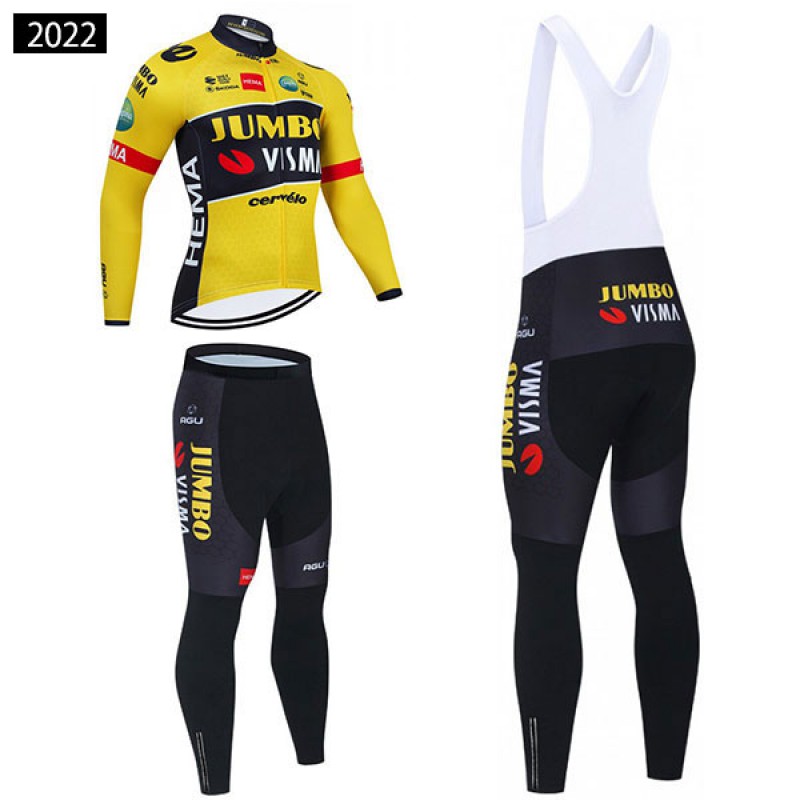 サイクリング 秋冬 ジャージ|自転車スパッツ|チーム ユンボ・ヴィスマ