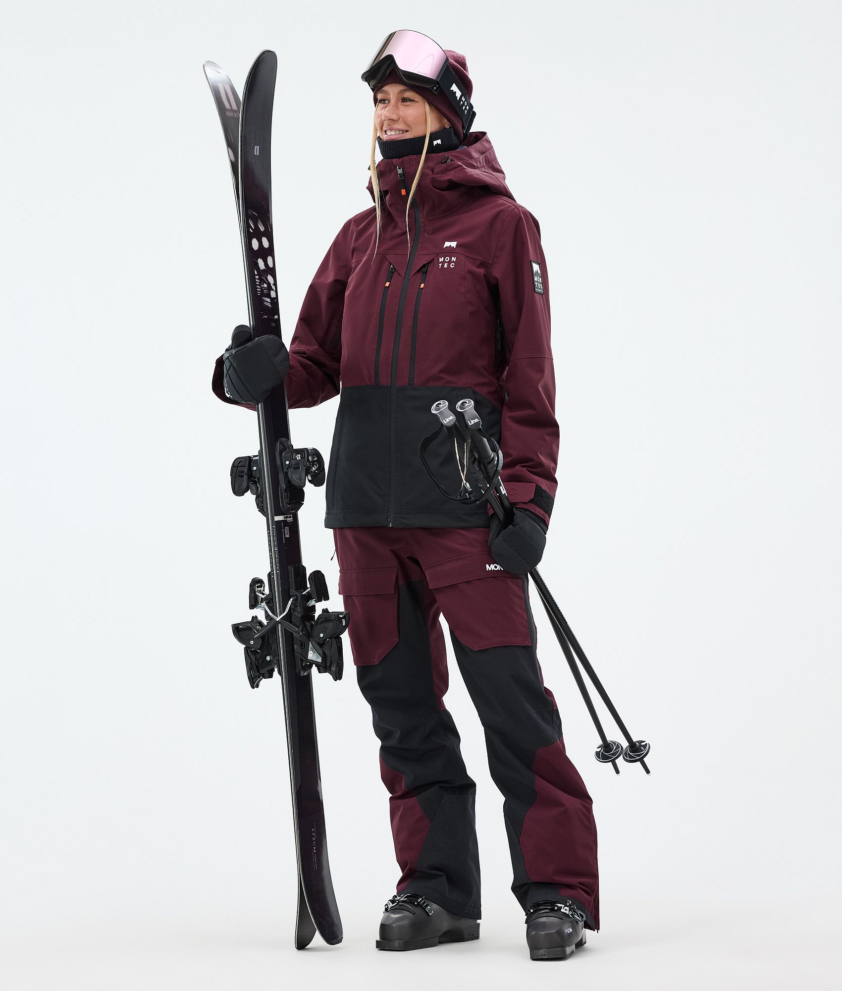 Montec Moss W Ski Jacket Women Burgundy/Black | Montecwear.com