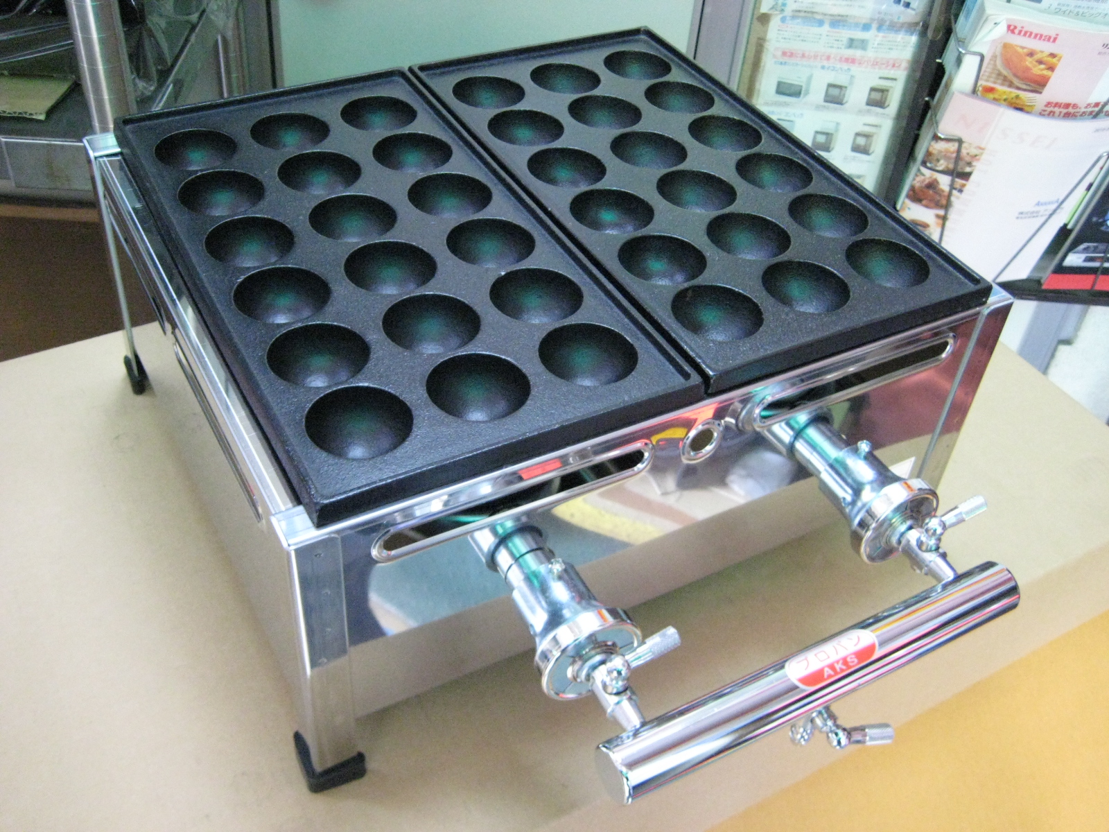 AKS 業務用 たこ焼き器 2丁掛 [18穴x2連] : MDS01 【業務用 厨房機器