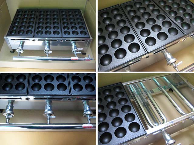 AKS 業務用 たこ焼き器 3丁掛 [18穴x3連] : MDS01 【業務用 厨房機器