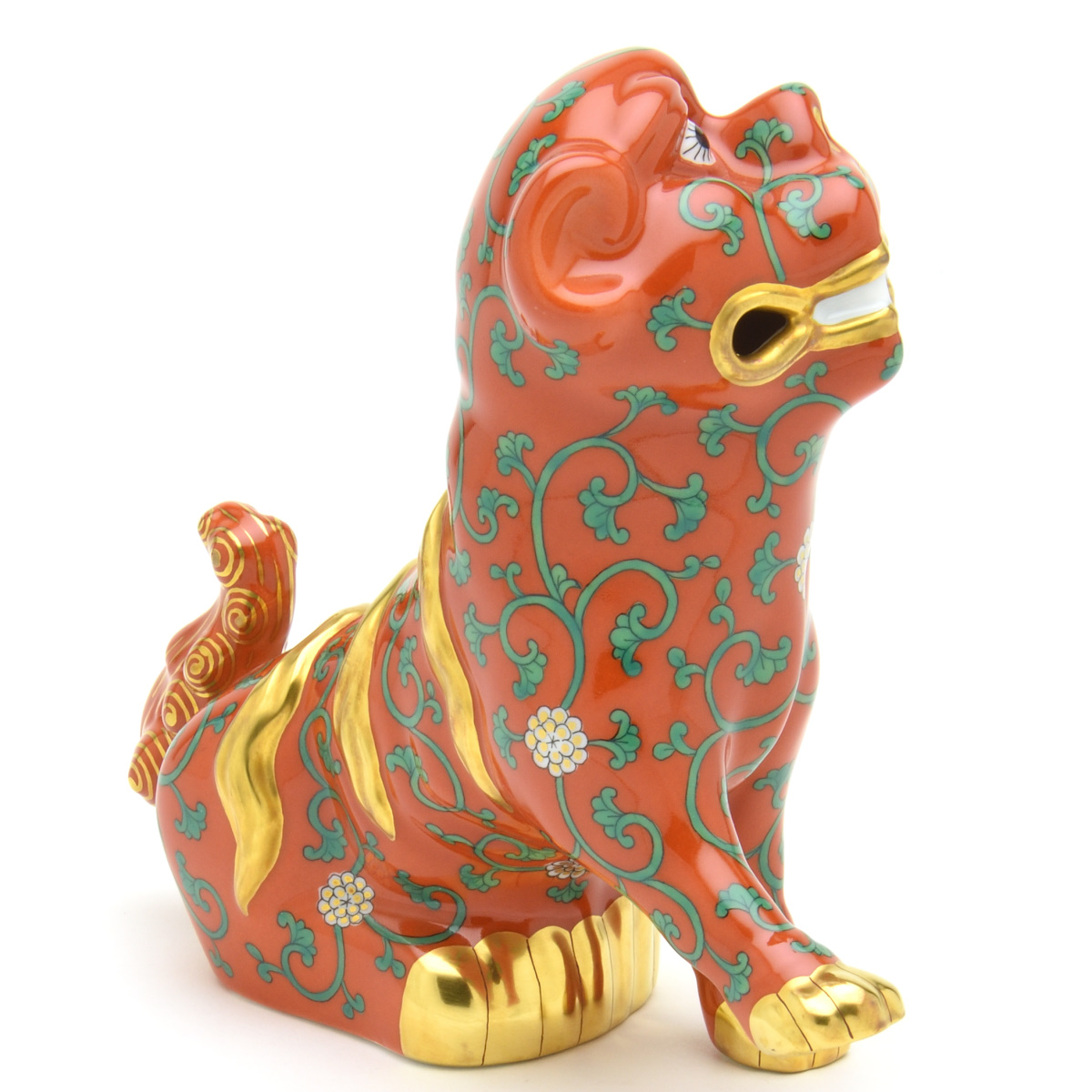 ヘレンド(Herend) 狛犬(S)右足上げ 西安の赤(G-05309)【現物写真