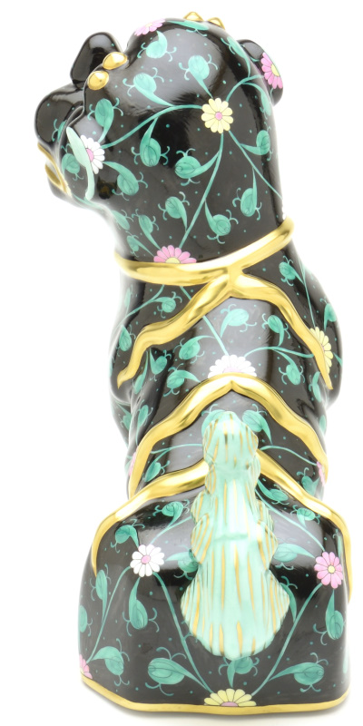 ヘレンド(Herend) 狛犬(L)左向き 西安の黒(SN-05308)【現物写真