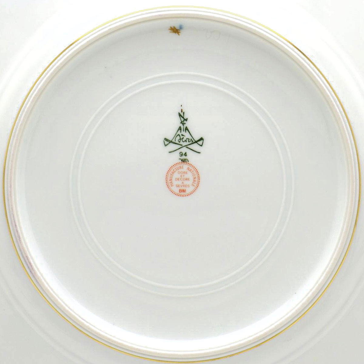 セーブル 飾り皿 鳥達のデュプレシス 24K金彩装飾 ルイリチャード様式