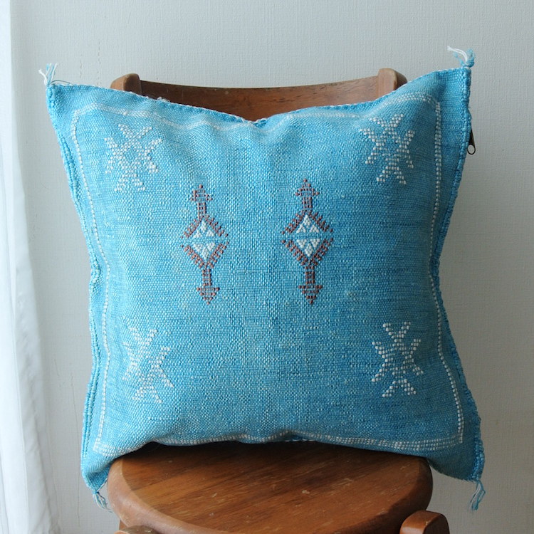 サブラ （カクタスシルク）クッションカバー・水色【メール便可】