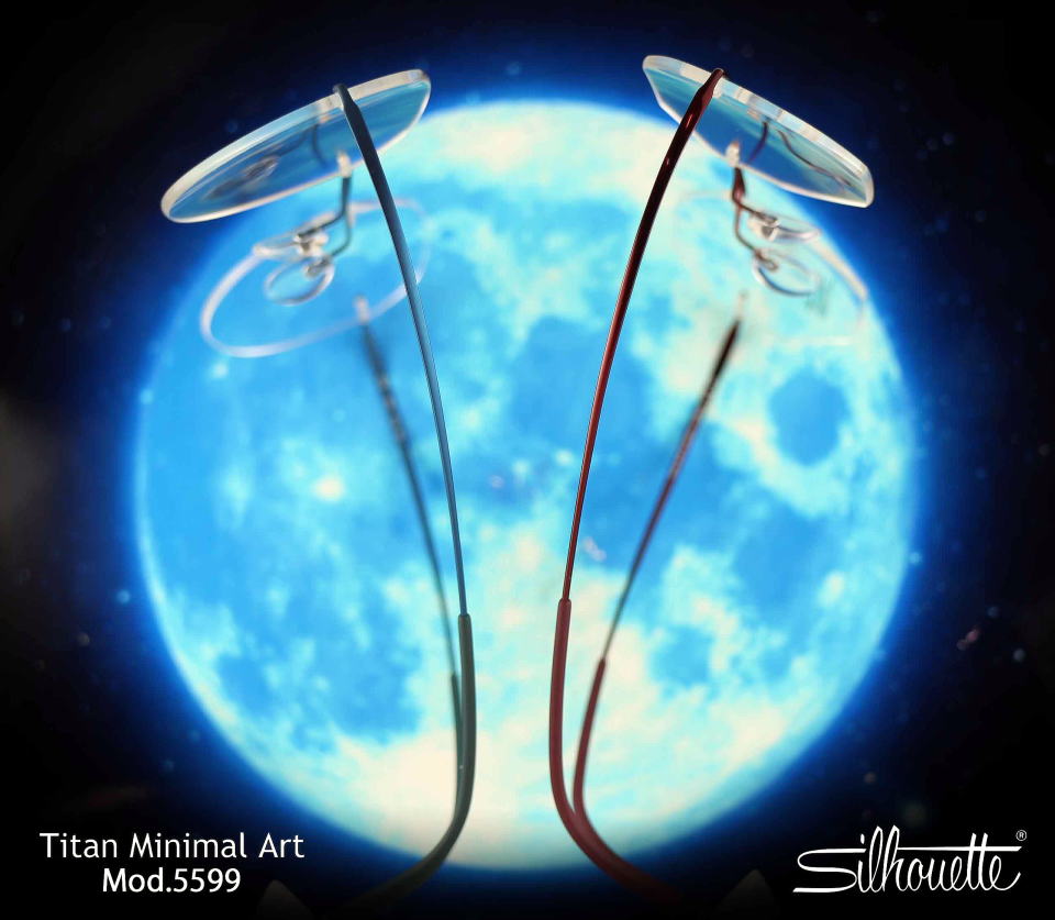 リムレスメガネシルエットフレームチタンミニマルアート5599-MK-9042