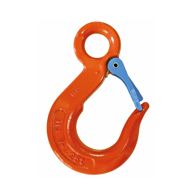 4個セット】Vフック 5t セーフティラッチ付重量フック アイフック型 環