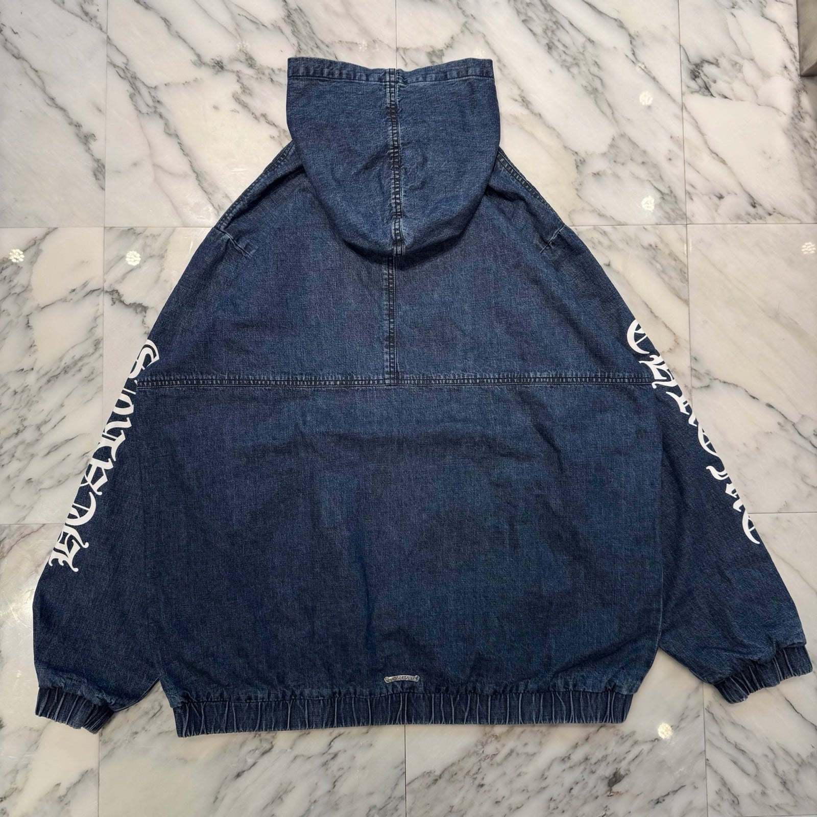 CHROME HEARTS 2024AW Leather Cemetery Triple Cross Denim Anorak