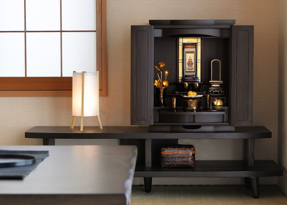 モダンミニ仏壇 睡蓮 本黒檀 上置 14×18号 | 仏壇・仏具・位牌の