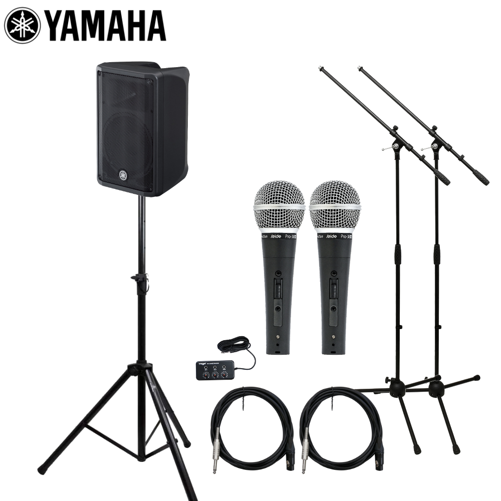 YAMAHA パワードスピーカー DBR10（ダイナミックマイク2本・スピーカー