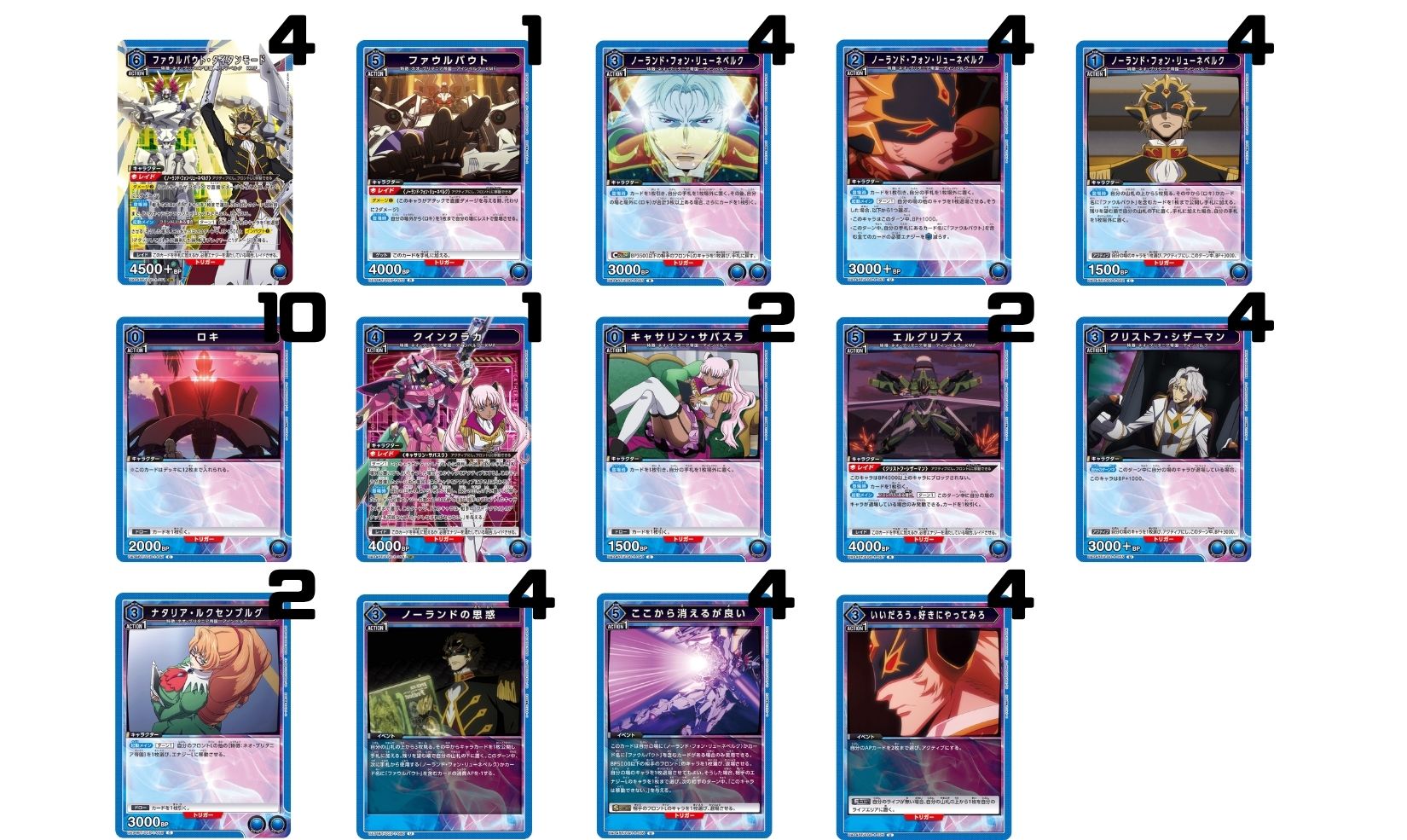 コードギアス 奪還のロゼ：【青】ファウルバウトデッキ 販売ページ