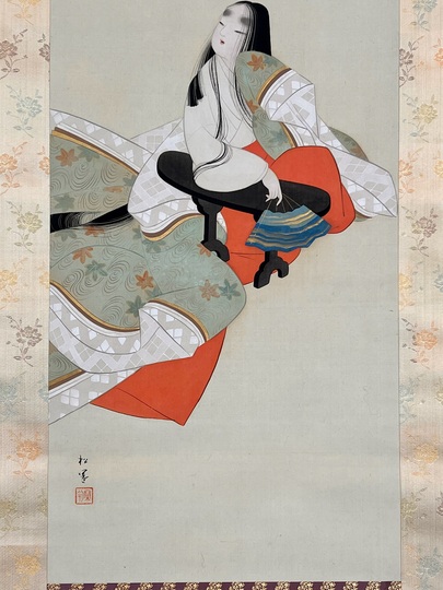 上村松園 月下佳人図｜古美術・掛け軸の販売・買取・鑑定-松本松栄堂