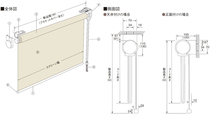 大型ループコードタイプ ロールスクリーン トーソー(TOSO)｜ロール