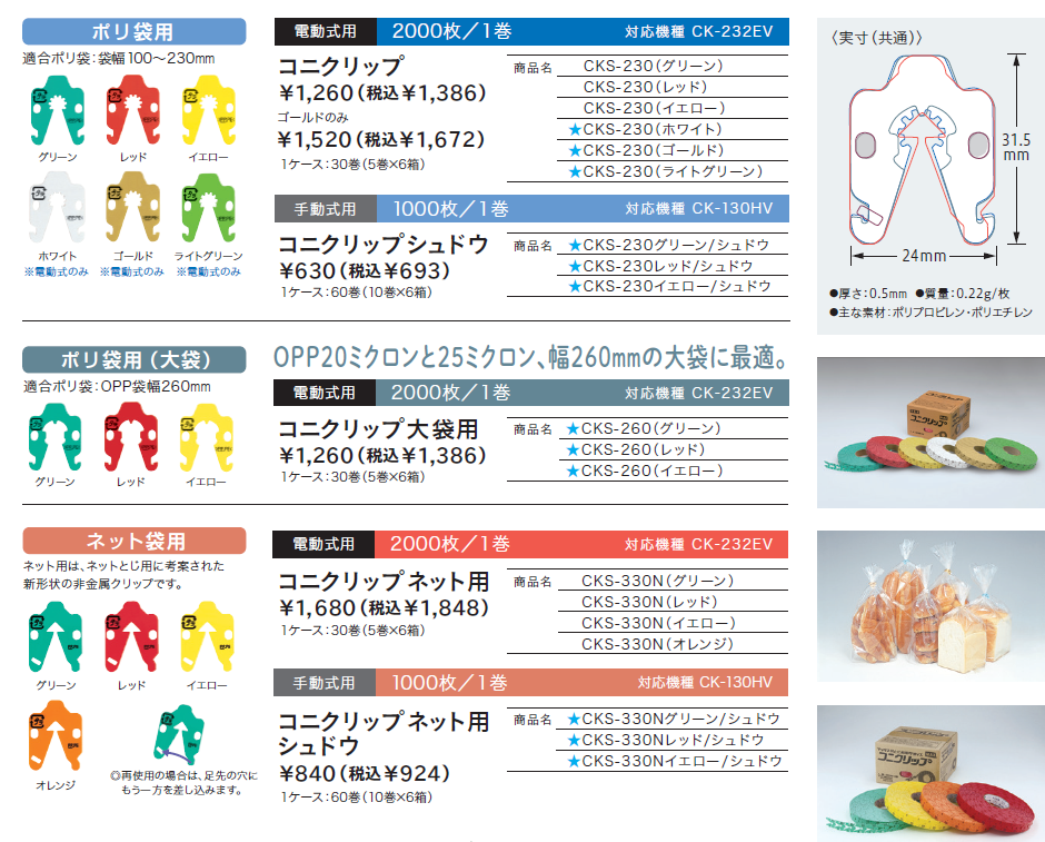 コニクリップ（手動式）の製品詳細ページ | コニクリップ | マックス