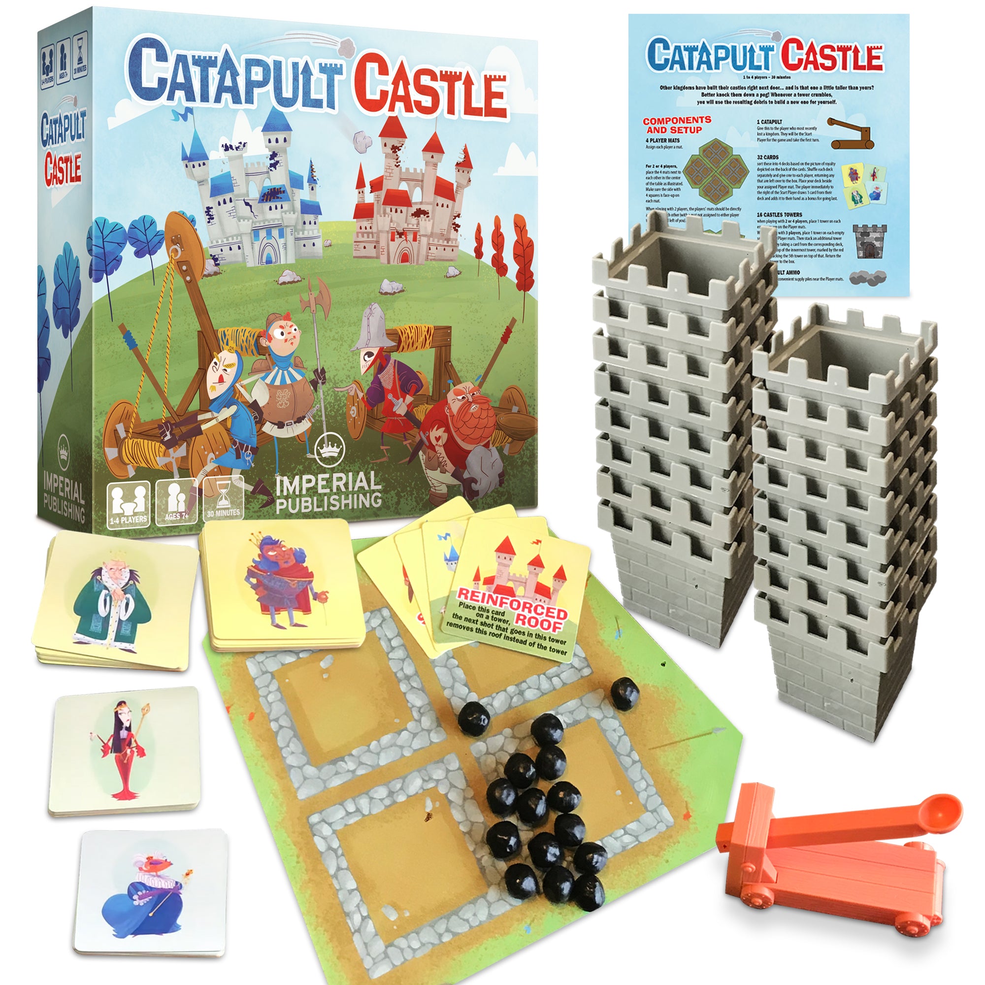 Catapult Castle 1-4 Player Medieval Dexterity Game (Imperial