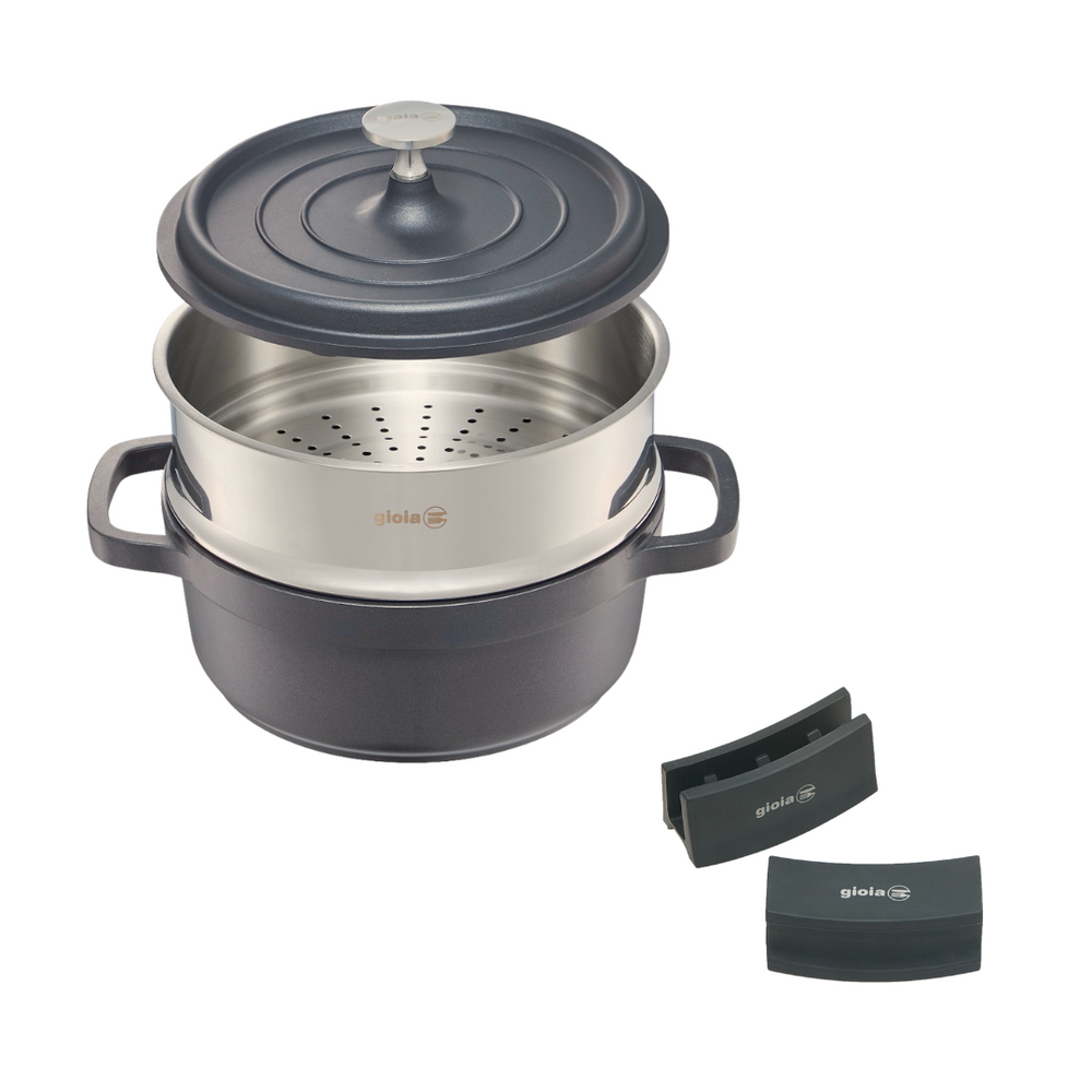 アルミ鍋｜アルミ鍋｜gioia キャセロール・蒸し器・ハンドルカバー3点