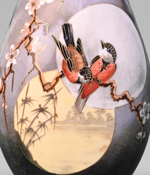 BACCARAT, Pair of vases with Japanese decoration, circa 1900 - Objects