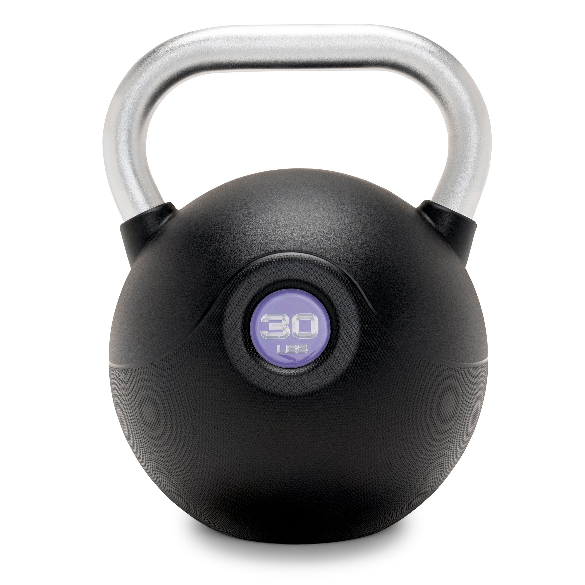 Marcy 30lb Poly Urethane Coated Kettlebell with Chrome Handle - Purple