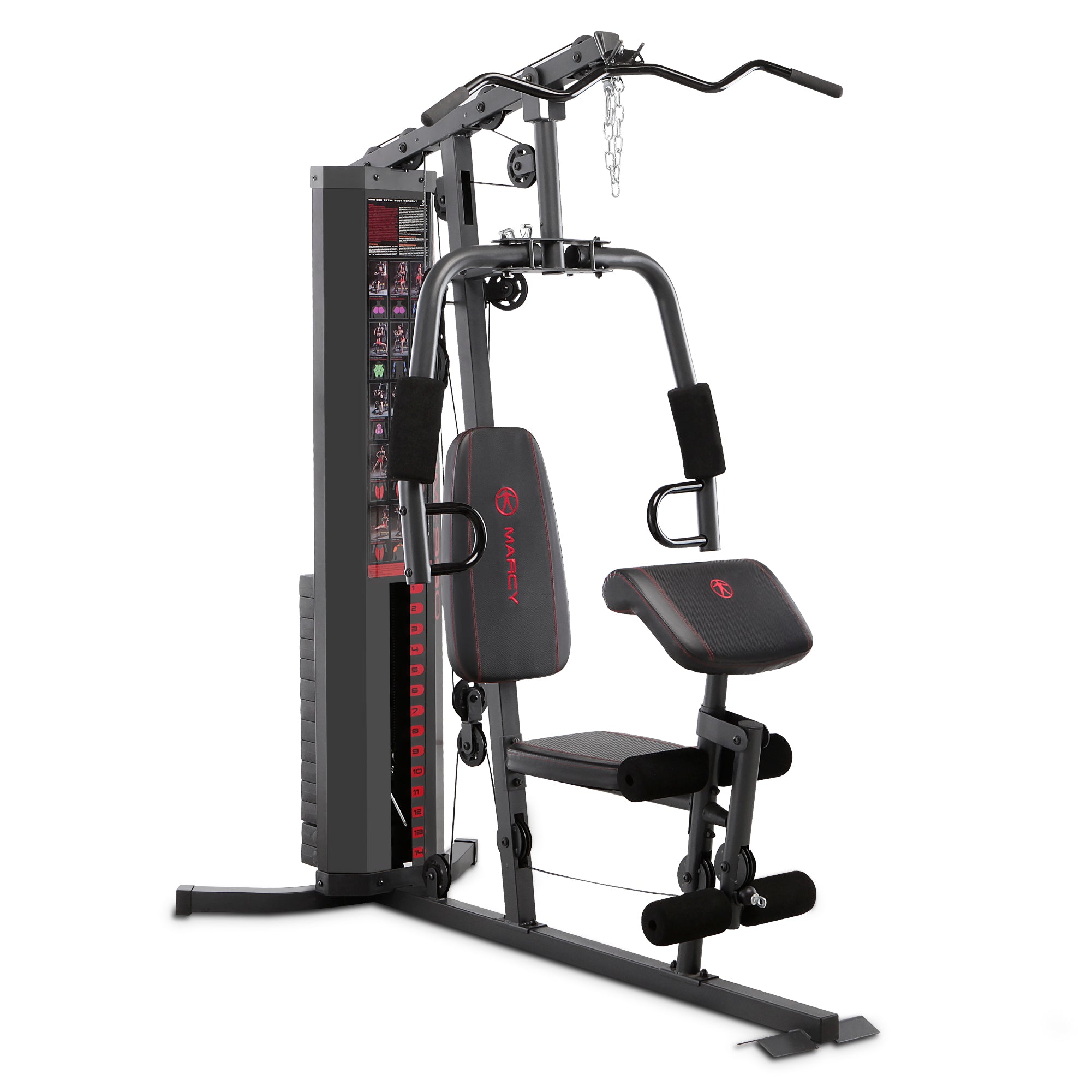 Marcy 150lb Stack Home Gym with Black Accents | MWM-990