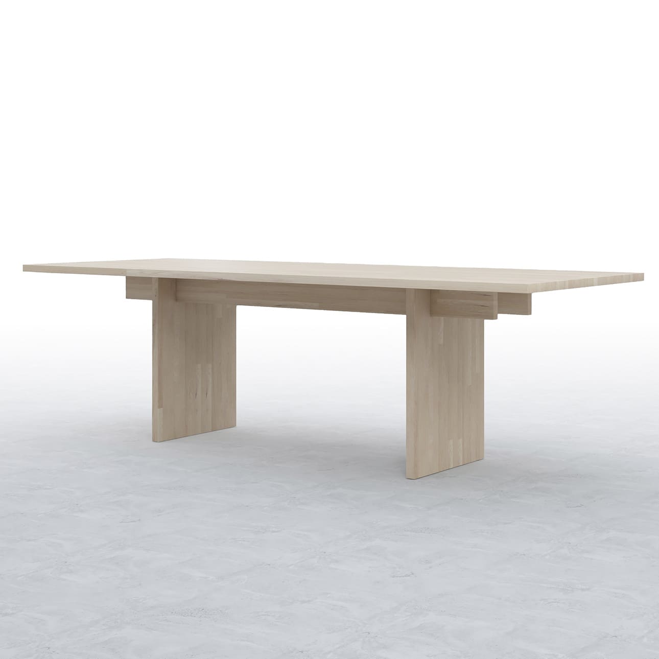 ダイニングテーブル 木製脚 幅2400×奥行900㎜ ラバーウッド（クリアー