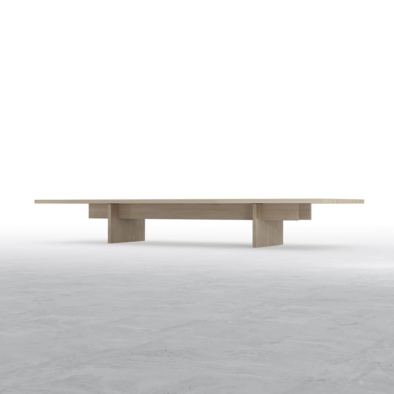 座卓 木製脚 幅2400×奥行900㎜ ラバーウッド（クリアー）リビング